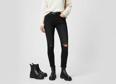 trampki biale h m: H&M Divided, Jeansy damskie, rozmiar S
