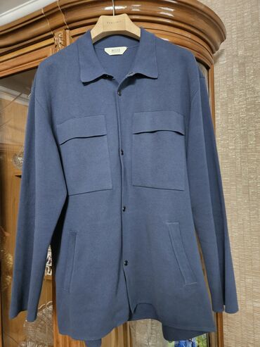 yun jaketlər: ZEGNA kişi üst geyimi – düyməli overshirt/sviter tipli kardiqan. -