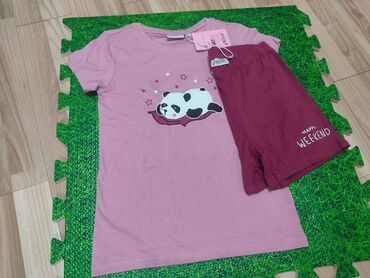 футболка для кормящих: С ГЕРМАНИИ! Стильный детский комплект футболка - шорты для девочек 6-7