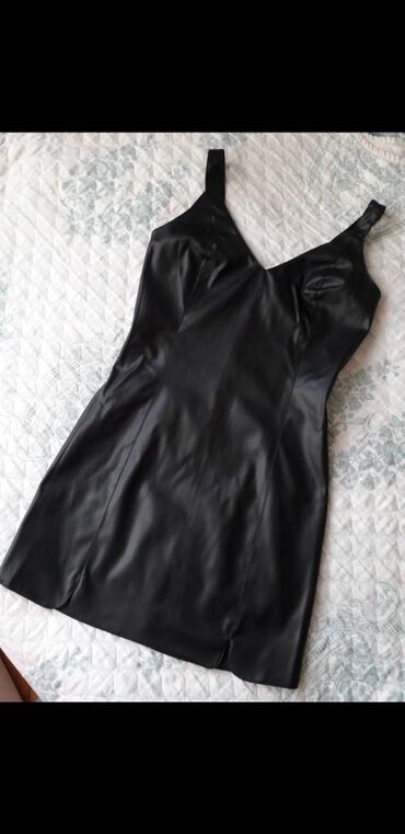 krem haljina: NOVA sa Etiketom Crna Kozna Haljina Crna kozna skroz NOVA sa etiketom