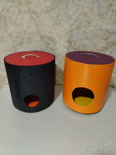 Yuvalar: Yuvarlaq dizaynlı, üzərində dəstəyi olan portativ pişik/kiçik heyvan — 20