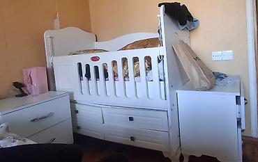 ucuz servantlar: Oğlan və qız üçün, İşlənmiş, Dördbucaq, Beşik, Matras ilə, Yellənmə mexanizmi ilə — 1