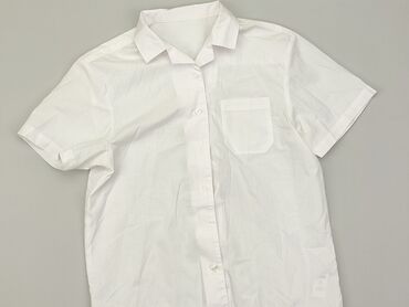 Koszule: Koszula 12 lat, stan - Bardzo dobry, wzór - Jednolity kolor, kolor - Biały