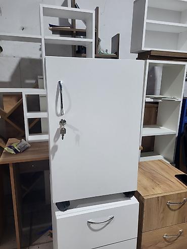 тумба на колесиках: Ağ rəngli, təkərli kilidli dolab - Material: laminat/MDF tipli ağ — 6