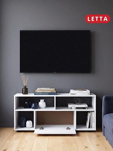стол для телевизор: Тумба ТВ/консоль LETTA, современный минимализм - Цвет: белый матовый — 5