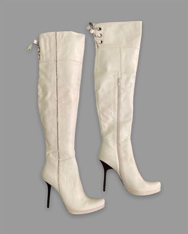 обувь белая: Сапоги, 37, цвет - Белый
