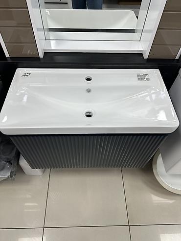 silver kitchen: Тумба с раковиной для ванной, подвесная. - Размер: 80×40 см (указано — 2