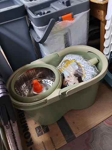 Чарбалык товарлар: Комплект для мытья пола с ведром и центрифугой (spin-mop) - — 1