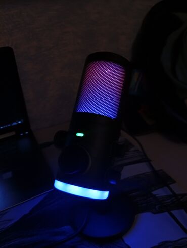 переходник для наушников и микрофона для ноутбука: Микрофон для игр с RGB подсветкой в хорошем состоянии, без царапин