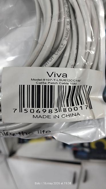 yeni modemler: SPU/Viva Cat5e Patch Cable – 15 metr - Model: 8107-T-L5U612CC150 - — 2