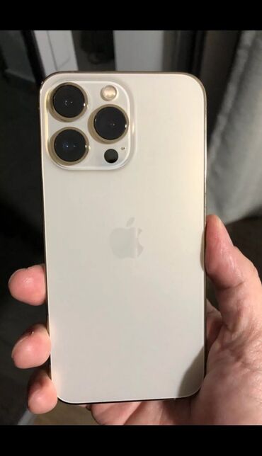 петличка для айфона: IPhone 13 Pro Max, Новый, 128 ГБ, Золотой, Защитное стекло, Коробка, 86 %