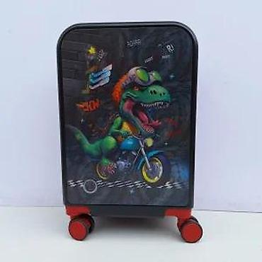 Rančevi, torbe i koferi: Dečji kofer na točkiće – motiv dinosaurusa na motoru - Tvrdo kućište — 8