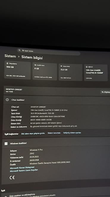 windows: Gaming masaüstü kompüter seti – Prosessor: Intel Core i5-13400F — 2