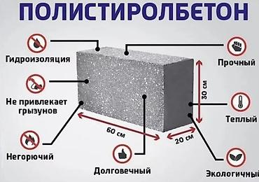 Полистиролбетонный блок, 600x300x200, D600, Самовывоз, Платная доставка at lalafo.kg Полистиролбетонный блок, 600x300x200, D600, Самовывоз, Платная доставка