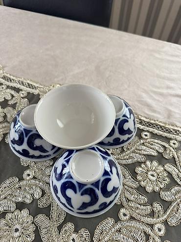 piyalə: Çay dəsti, rəng - Göy, Keramika, 4 nəfərlik — 2