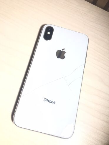 Apple iPhone: IPhone X, Б/у, 64 ГБ, White Titanium, Защитное стекло, Чехол, 88 %