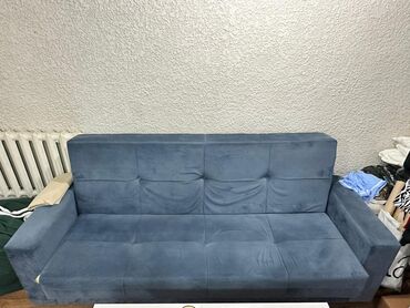 выкуп мебель: Диван-кровать, цвет - Голубой, Б/у