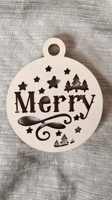 Yeni il oyuncaqları və bəzəkləri: Taxta Yeni il bəzək fiqurlarının dəsti - Material: təbii ağacdan — 7