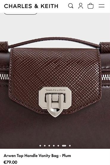 charles keith: Charles & keith gəhvəyi rəng çanta vəziyyəti: yeni kimi, güsuru — 4