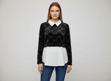 czarna bluza 134: New Collection, Women's blouse, size S