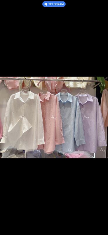 удлиненная блузка: Блузка, Классическая модель, Хлопок, Однотонный, Удлиненная модель