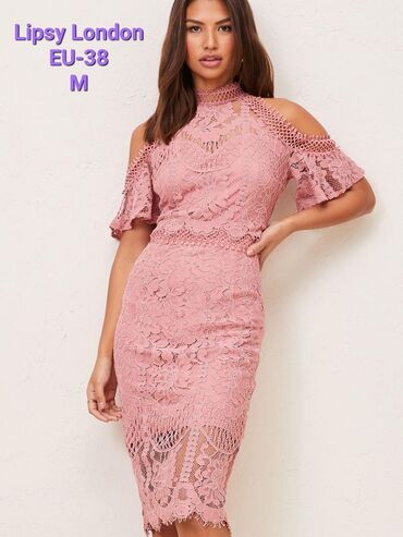 lan haljine: M (EU 38), color - Pink, Other sleeves