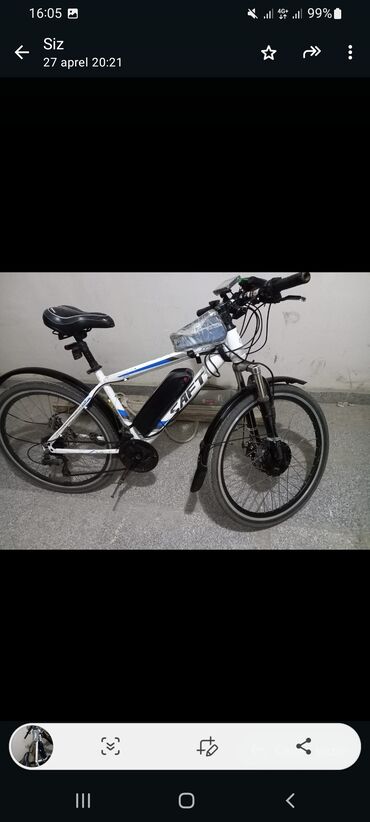 16 liq velosiped qiymeti: İşlənmiş Elektrik velosipedi Saft, 26", sürətlərin sayı: 7, 350-500 Vt, Ünvandan götürmə