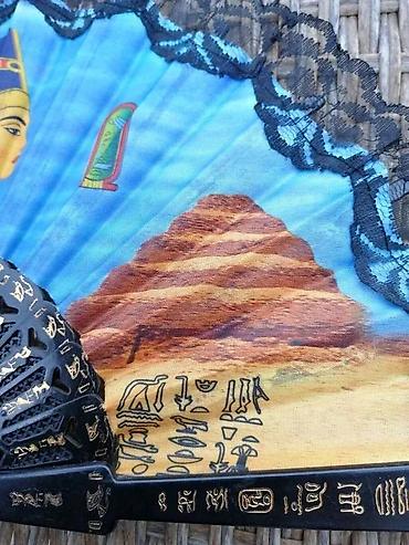 Ostali aksesoari: Vintage Nefertiti el Reda Egipatska LEPEZA. Vintage. Retka, ručno — 2