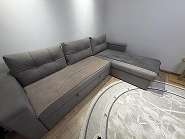 sofa: Угловой диван с оттоманкой, серый - Конфигурация: Г‑образная — 2