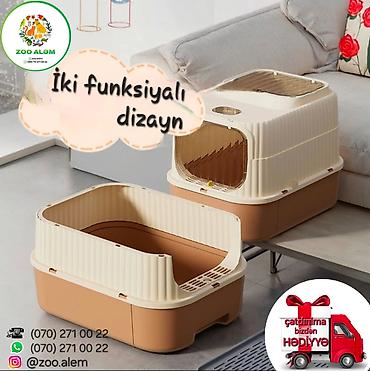 Зоотовары: Məhsul: İki funksiyalı BioTualet – pişiklər üçün qapalı qum qutusu — 2