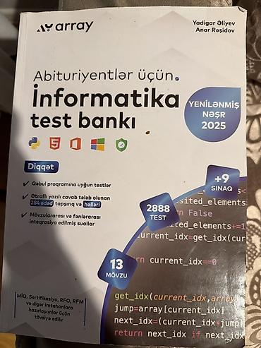 Array nəşri: “Abituriyentlər üçün İnformatika test bankı” (Yenilənmiş