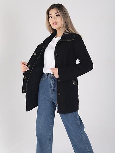 Пальто: Пальто, Классика, Осень-весна, Твид, По колено, На молнии, L — 13