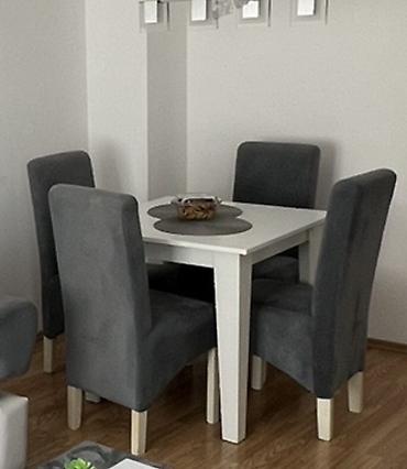 antiques: Trpezarijski set – sto i 6stolice, plus tabla za veliki sto - — 1