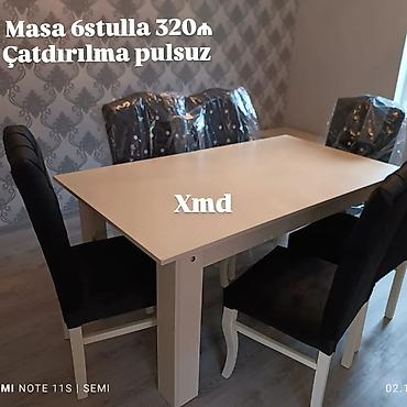 Masa və oturacaq dəstləri: Masa və 6 stul dəsti - Komplekt: 1 yemək masası + 6 ədəd stul - — 19