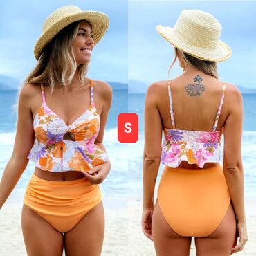 sat sa slikom: S (EU 36), Polyester, Floral, color - Orange