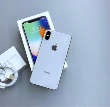 Apple iPhone: IPhone X, 64 GB, Ağ, Face ID