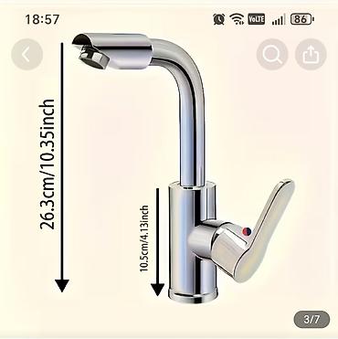 2 ci el termo: Mətbəx/Qab‑yalayan üçün tək qollu qarışdırıcı kran - Material: xrom — 1