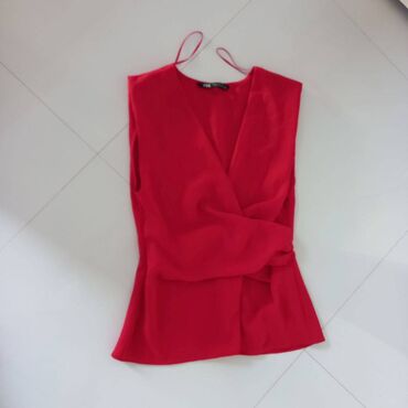 Bluze: Zara, XS (EU 34), Poliester, Jednobojni, bоја - Crvena — 2