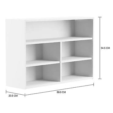 study table: Компактный стеллаж/комод с открытыми полками, цвет белый — 1