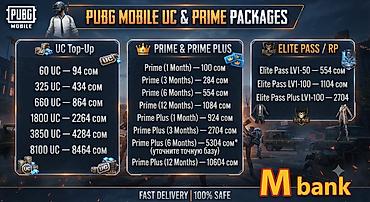 баннер реклама бишкек: PUBG Mobile — пополнение UC, подписки Prime/Prime Plus и Elite — 1