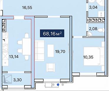 Продажа квартир: 2 комнаты, 68 м², 4 этаж, ПСО (под самоотделку) — 3