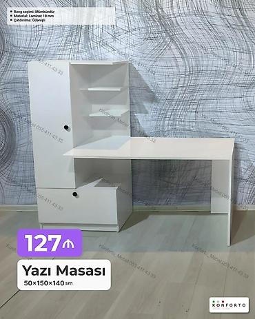 Ev və bağ: Künc masa, Stulsuz, Polkalı, Siyirməsiz, Sadə laminat — 1