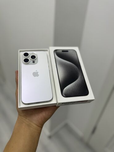 айфон 11цена в бишкеке: IPhone 15 Pro, Колдонулган, 256 ГБ, White Titanium, Куту, 92 %