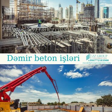 Beton işləri: Dəmir beton qəlib işləri hündürmərtəbəli binalar inzibati binalar