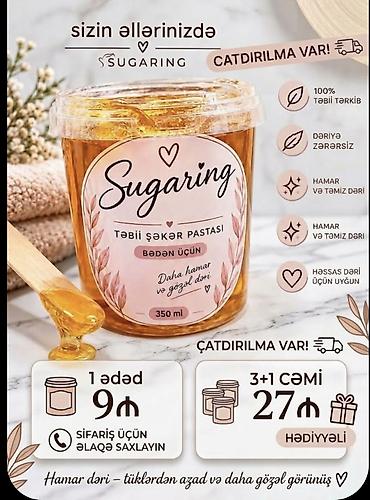 irsad telecom saatlar: Sugaring – təbii şəkər pastası (130ml) - Bədən üçün nəzərdə tutulub - — 6