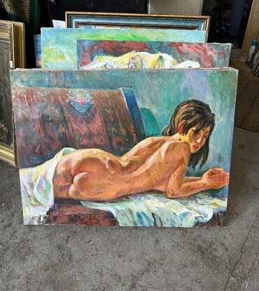 ekran üçün şəkillər: Çılpaq qadın. Yağlı boya. Katan (xolst). 85*64 sm