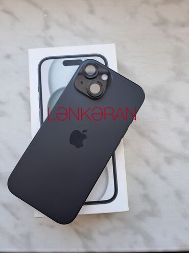 telfo: IPhone 15, 128 GB, Qara, Zəmanət, Face ID