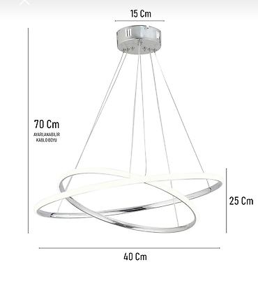 tavan dizaynlari: Led Çılçıraq, 2 lampa, Metal — 4