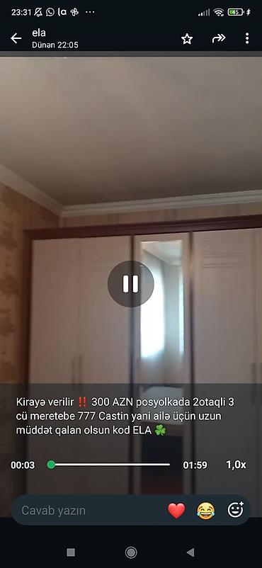 gence emlak ev: Kirayə mənzil – Azərtifaq, 5/4 mərtəbə, 3 otaqlı Qiymət: 400 AZN — 3