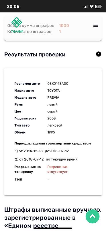 200: Toyota Previa: 2004 г., 2 л, Механика, Дизель, Минивэн — 2